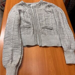 Express Women's Textured Gray Cardigan